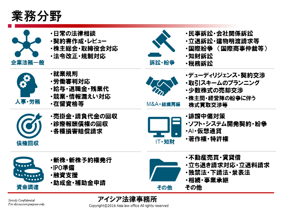 法人のお客様 アイシア法律事務所公式ページ